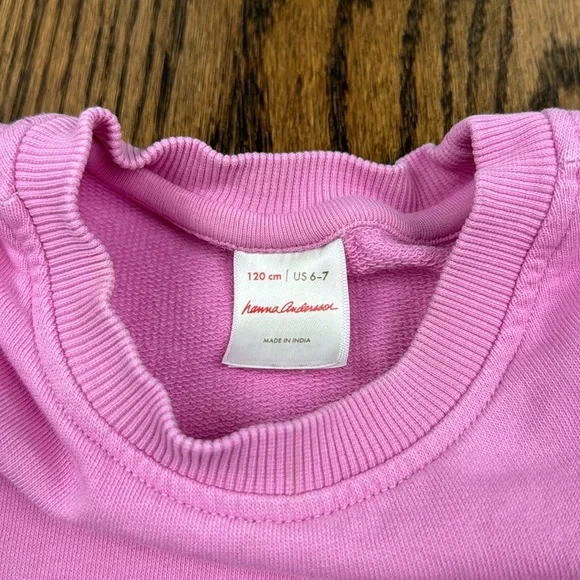 Hannah Anderson, sweatshirt dress, pink with shoulder detail, size 6–7 - Picture 6 of 7
